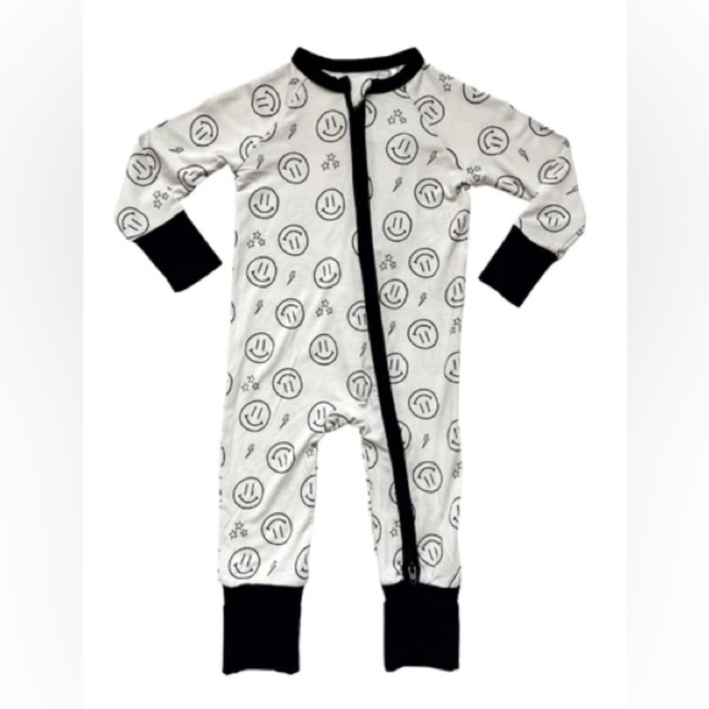 In My Jammers Lightning Smile Zip Romper Bamboo Pajamas